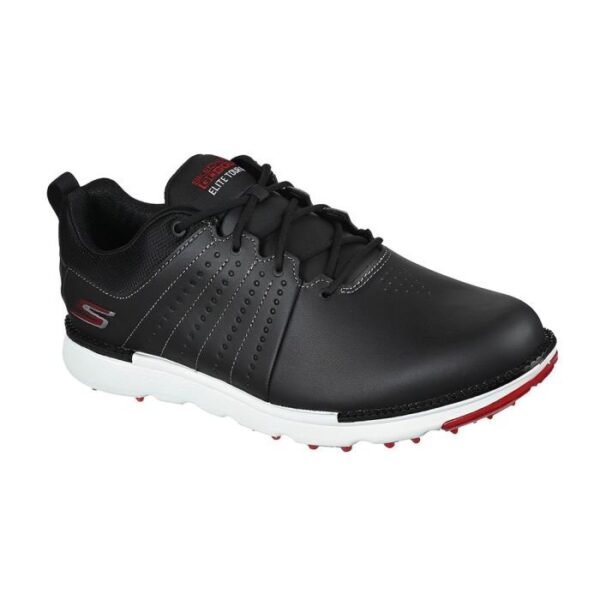 SKECHERS Men's Elite Tour SL MD Spikeless Golf Shoes - Black/Red - Image 2