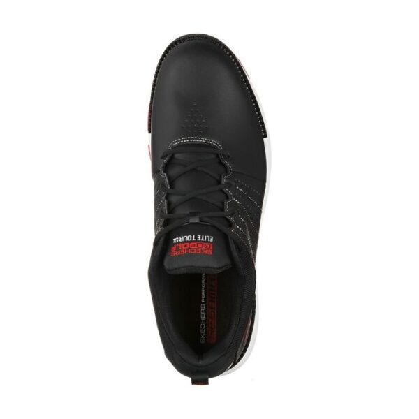SKECHERS Men's Elite Tour SL MD Spikeless Golf Shoes - Black/Red - Image 3