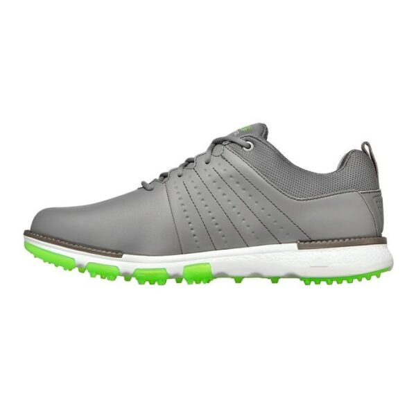 SKECHERS Men's Elite Tour SL MD Spikeless Golf Shoes - Grey/Lime - Image 2
