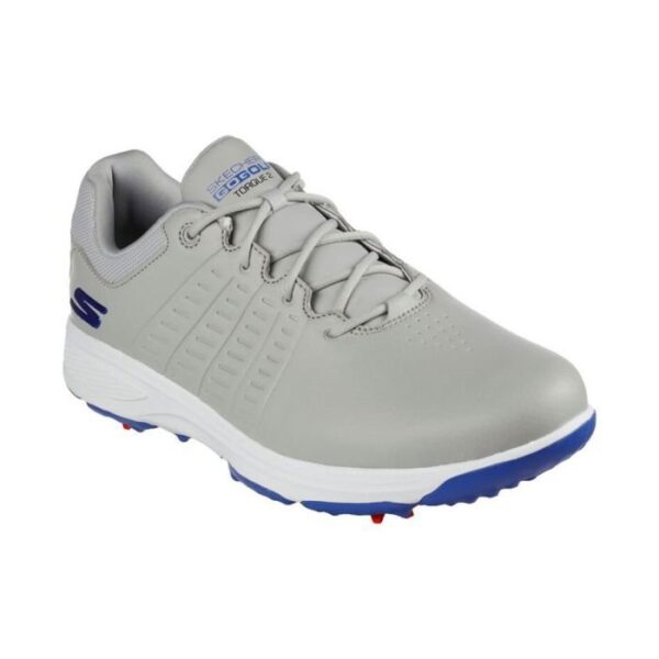 SKECHERS Men's Torque 2 MD Spiked Golf Shoes - Gray/Blue - Image 2
