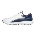 SKECHERS Men's Max 3 MD Spikeless Golf Shoes - White/Navy - Image 2