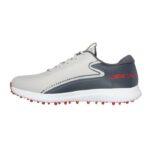 SKECHERS Men's Max 3 MD Spikeless Golf Shoes - Gray/Red - Image 2
