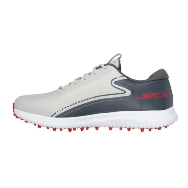 SKECHERS Men's Max 3 MD Spikeless Golf Shoes - Gray/Red - Image 2