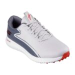 SKECHERS Men's Max 3 MD Spikeless Golf Shoes - Gray/Red - Image 4