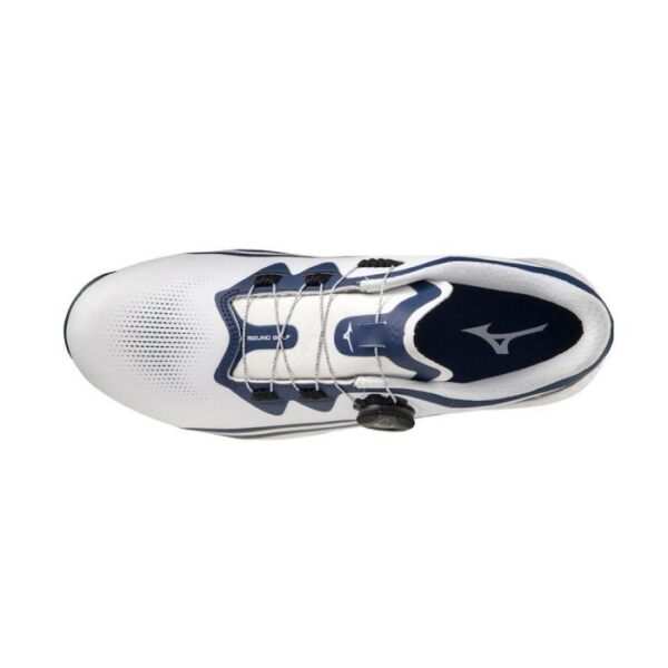 MIZUNO Men’s Nexlite WG Boa WD Spikeless Golf Shoes - White/Navy - Image 2