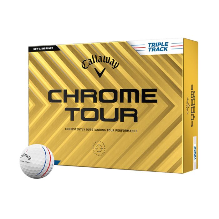 64320611280_1 Callaway Chrome Tour Triple Track Golf Balls - White - Image 1