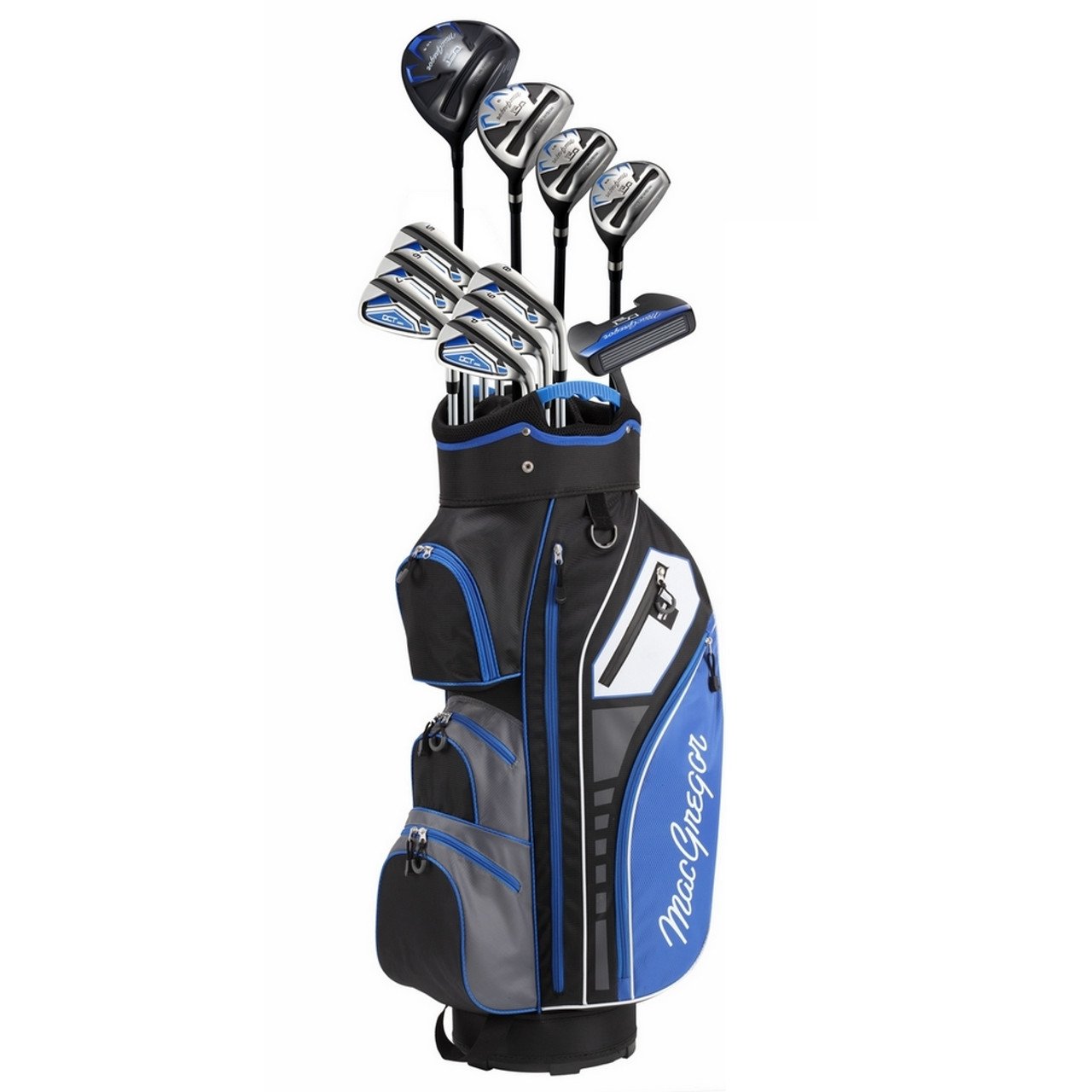 USMacGregor_DCT3000_GraphiteSteel_Golf_Set_Reg_MRH_-_Cart_Bag__57253-1.jpg MacGregor Golf DCT3000 Premium Men's -1 inch Golf Set, Graphite, Right Hand - Image 1