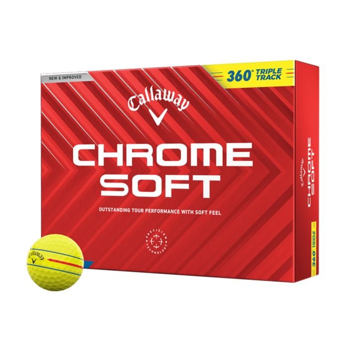 chrome-soft-360-triple-track_5.jpg Callaway Chrome Soft 360 Triple Track Golf Balls - Yellow - Image 1