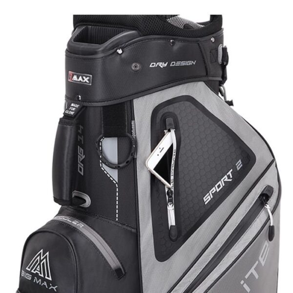 Big Max Dri Lite Sport 2 Cart Bag-Black/Grey - Image 7