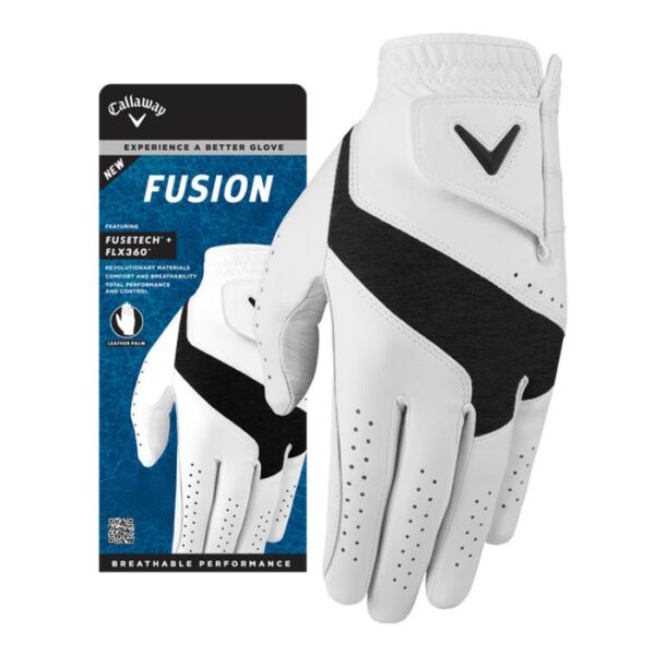 Callaway Men’s Fusion Glove - White/Charcoal - Image 3