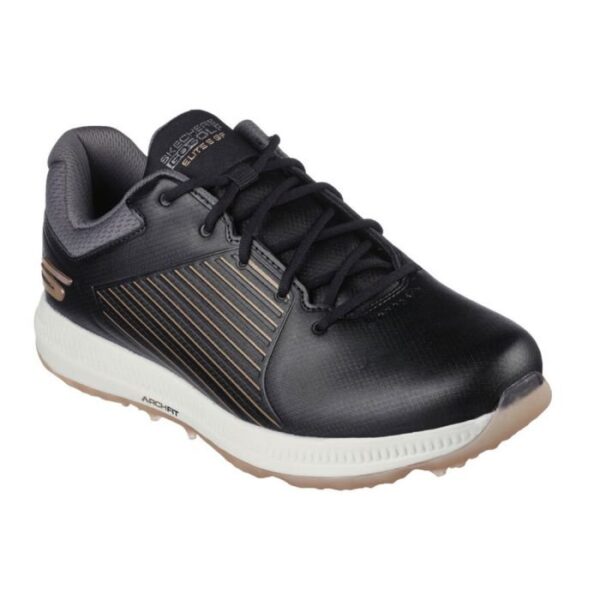 SKECHERS Women's Elite 5 GF MD Spikeless Golf Shoes - Black/Rose Gold - Image 2