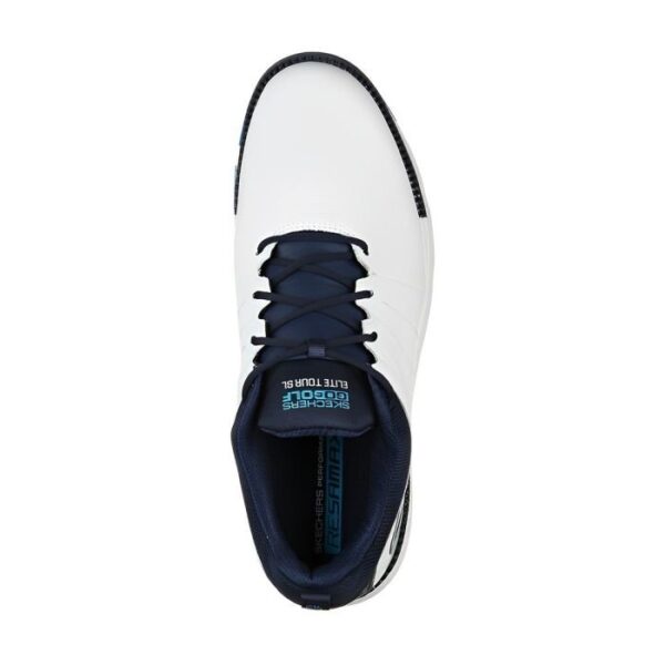 SKECHERS Men's Elite Tour SL MD Spikeless Golf Shoes - White/Navy - Image 2
