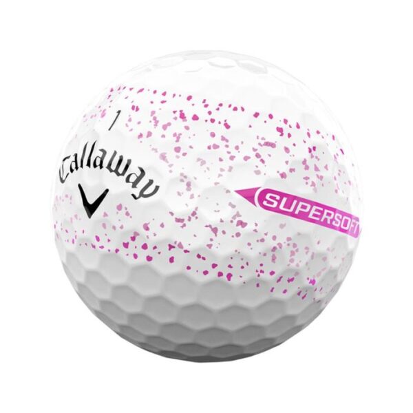 Callaway Supersoft Splatter 360 Golf Balls - White/Pink - Image 2