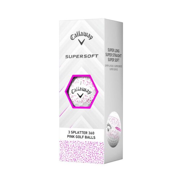 Callaway Supersoft Splatter 360 Golf Balls - White/Pink - Image 4