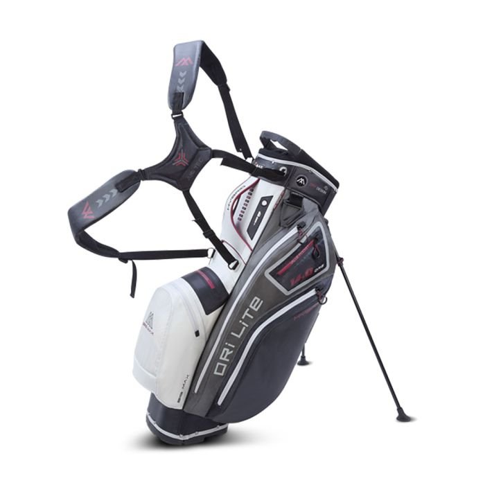 white-charcoal-black-merlot_7_1.jpg Big Max Dri Lite Hybrid 2 Stand Bag-White/Grey - Image 1