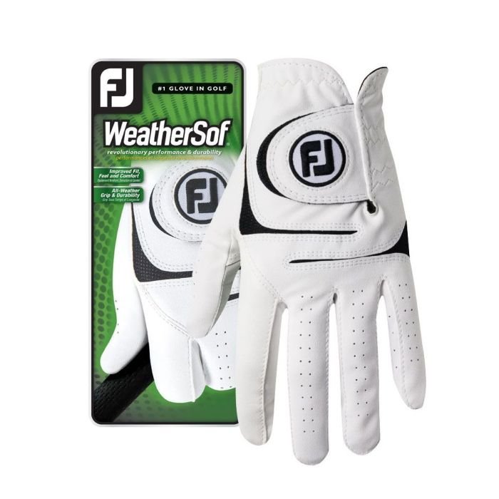 white-ws4.jpg FootJoy WeatherSof Men's Glove-White - Image 1