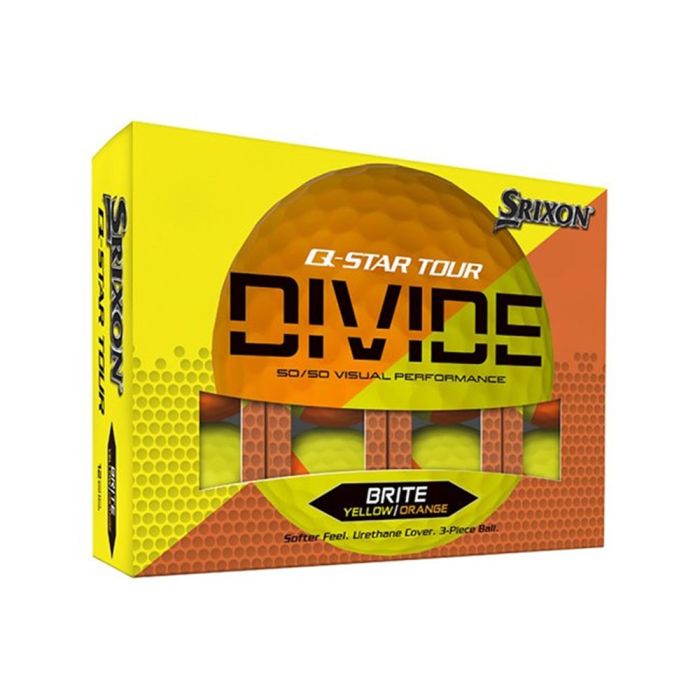 yellow-orange_5 Srixon Q-Star Tour Divide Golf Balls - Yellow/Orange - Image 1
