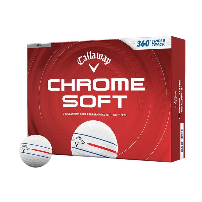 64212631282_1_1 Callaway Chrome Soft 360 Triple Track Golf Balls - White - Image 1