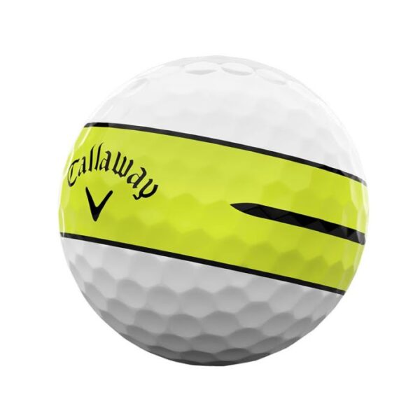 Callaway Chrome Soft 360 Yellow Stripe Golf Balls - White - Image 3