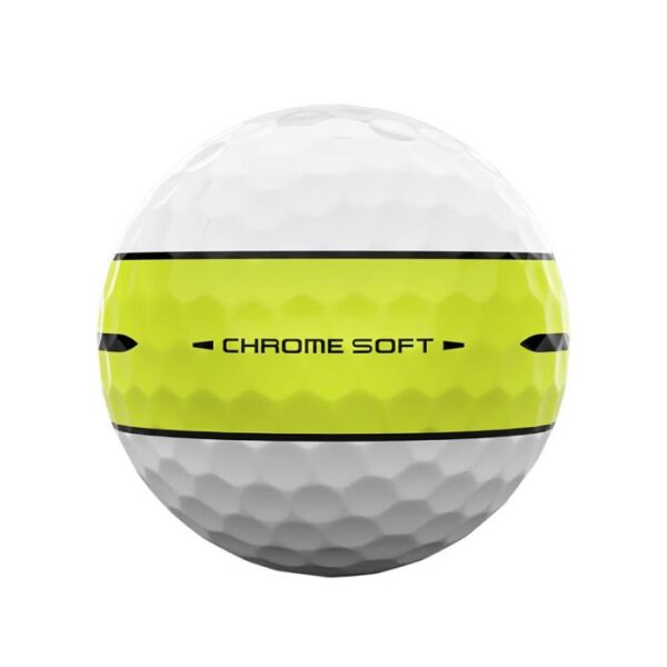 Callaway Chrome Soft 360 Yellow Stripe Golf Balls - White - Image 5