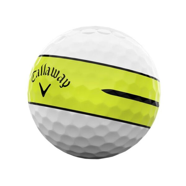Callaway Chrome Tour 360 Yellow Stripe Golf Balls - White - Image 2