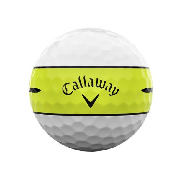 Callaway Chrome Tour 360 Yellow Stripe Golf Balls - White - Image 4