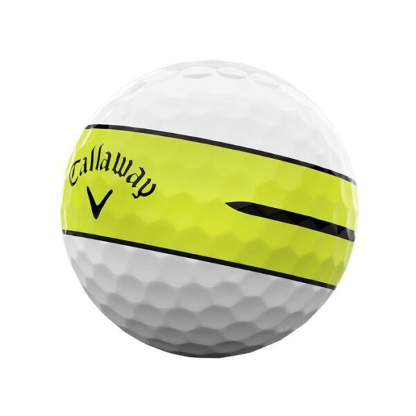 Callaway Chrome Tour X 360 Yellow Stripe Golf Balls - White - Image 2