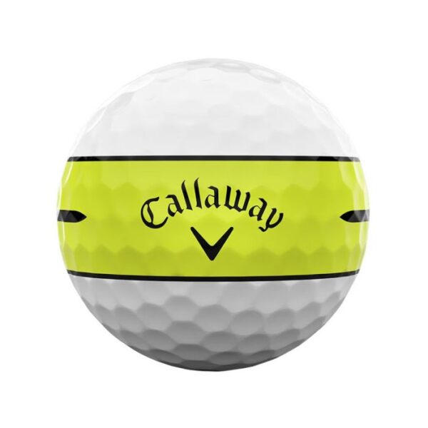 Callaway Chrome Tour X 360 Yellow Stripe Golf Balls - White - Image 3