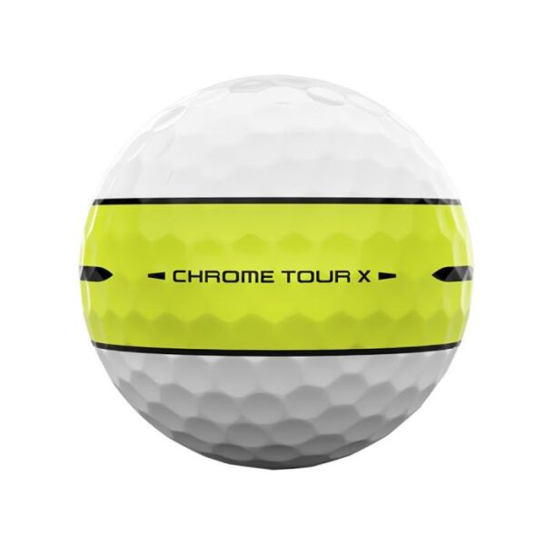 Callaway Chrome Tour X 360 Yellow Stripe Golf Balls - White - Image 4