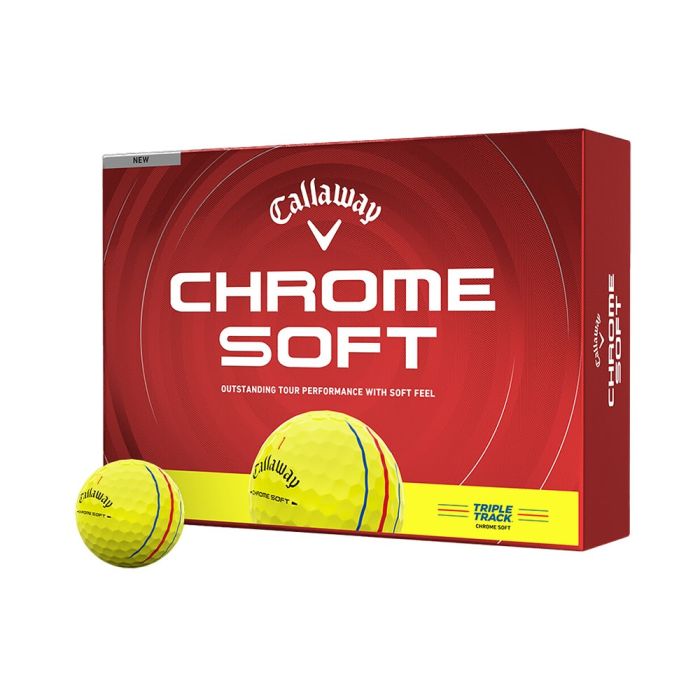 chrome-soft-tt-balls-ylw_1 Callaway Chrome Soft Triple Track Golf Balls - Yellow - Image 1