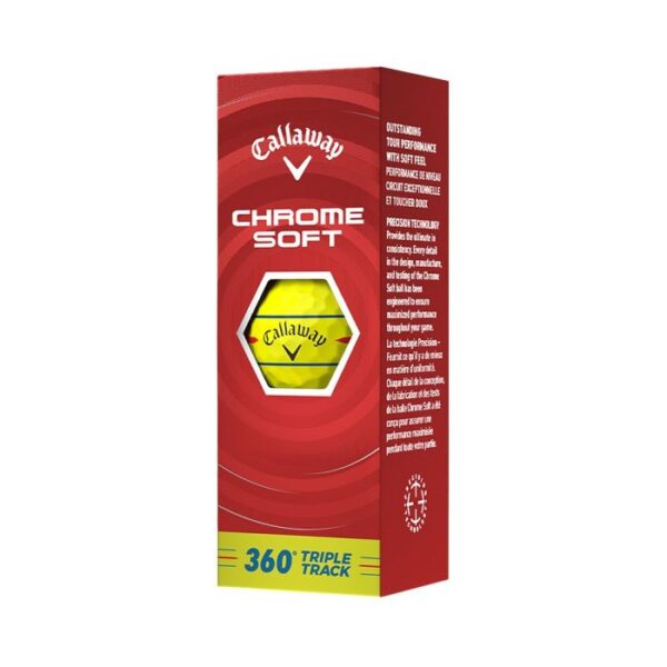 Callaway Chrome Soft 360 Triple Track Golf Balls - Yellow - Image 5