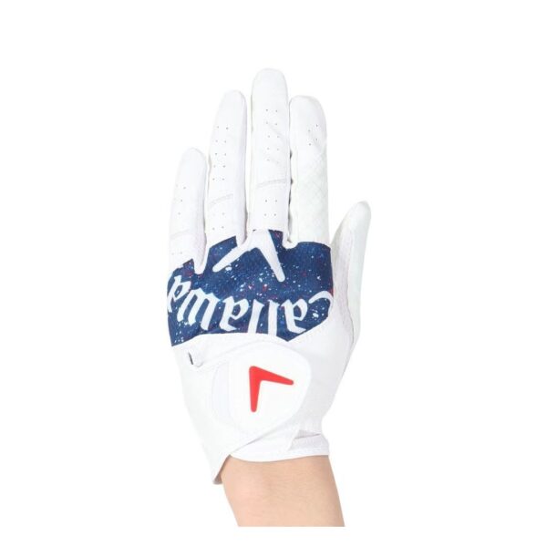 Callaway Men's Graphic Glove - Left Hand - White/Blue - Image 2