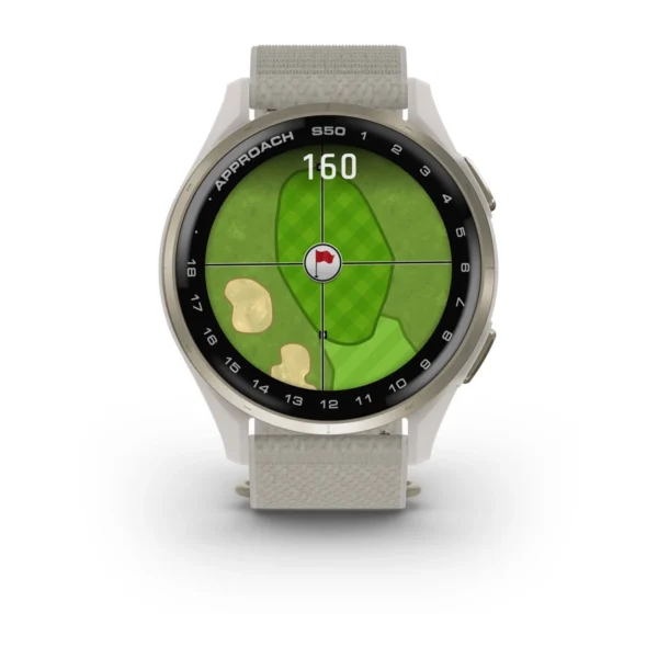 Garmin Approach® S50 Cream Gold Aluminium Bezel with Ivory ComfortFit Nylon Band - Image 6
