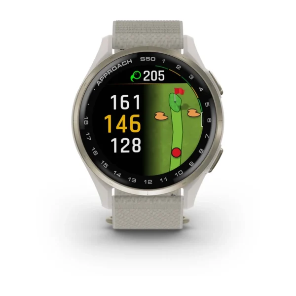Garmin Approach® S50 Cream Gold Aluminium Bezel with Ivory ComfortFit Nylon Band - Image 7
